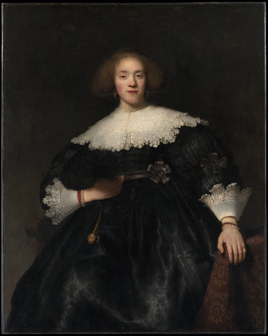 Portret kobiety z wachlarzem - Rembrandt