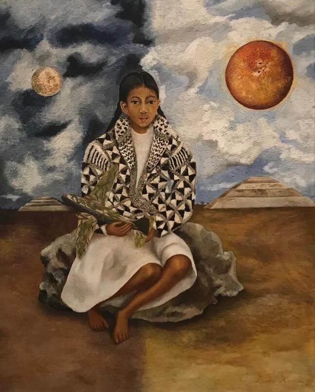 Portrait de Lucha María, fillette de Tehuacán - Frida Kahlo image 1 reproduction de peinture à l’huile