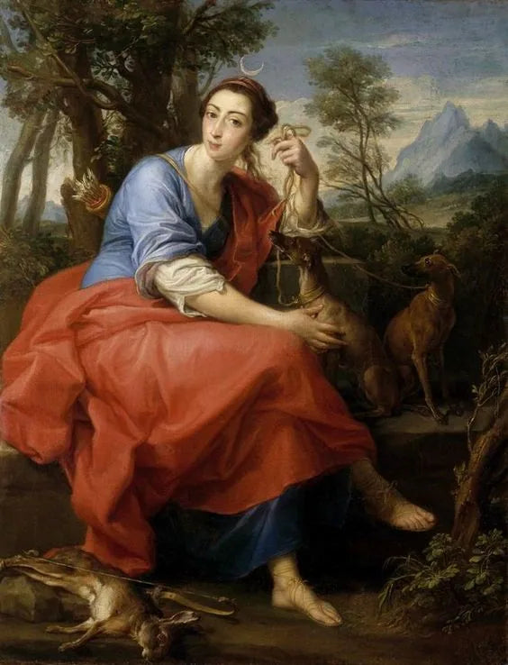 Przypuszczalny portret margrabiny Cateriny Gabrielli w roli Diany - Pompeo Batoni