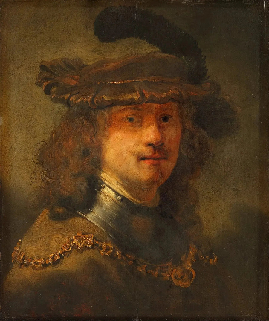 Autoportret w aksamitnym berecie i ze złotym łańcuchem - Rembrandt