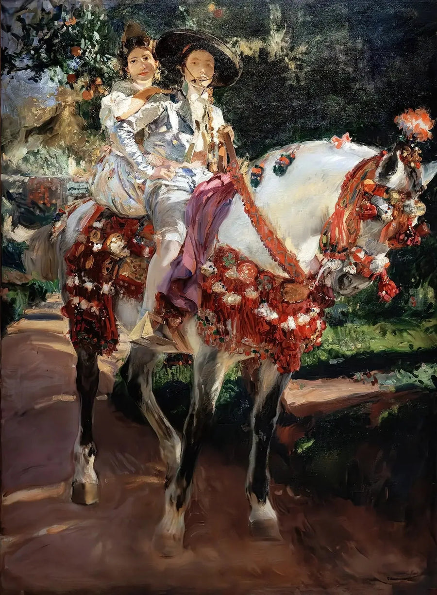 Portrety Eleny i Marii w tradycyjnych strojach walencjańskich. - Joaquín Sorolla