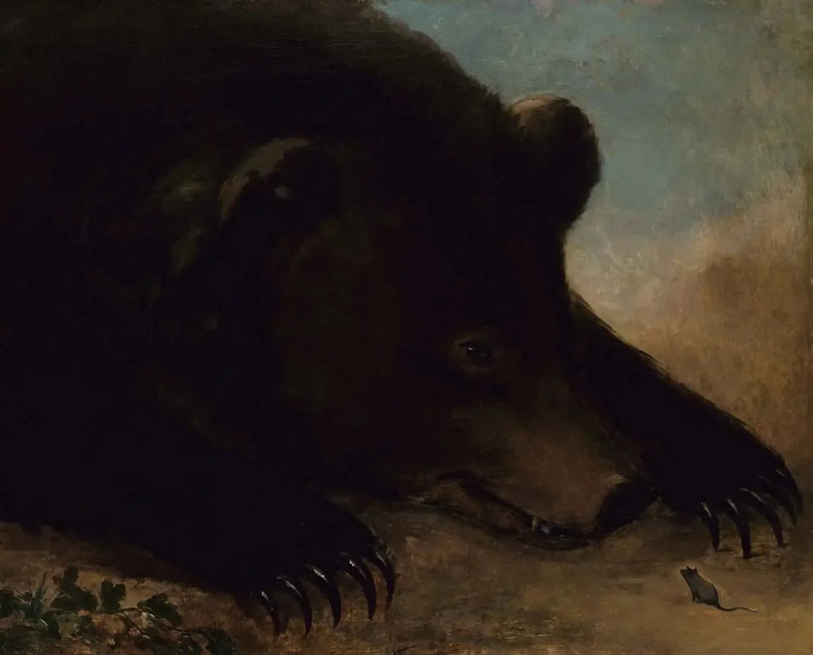 Portrety grizzly'ego i myszy, w skali 1:1 - George Catlin