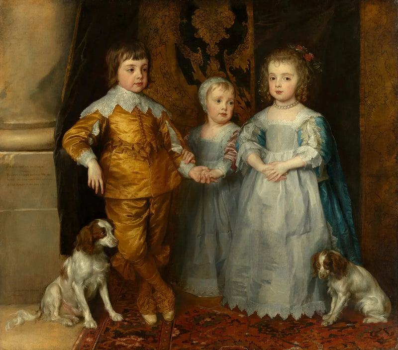 Portrety trójki dzieci Karola I: Karol, Jakub i Maria - Antoine van Dyck
