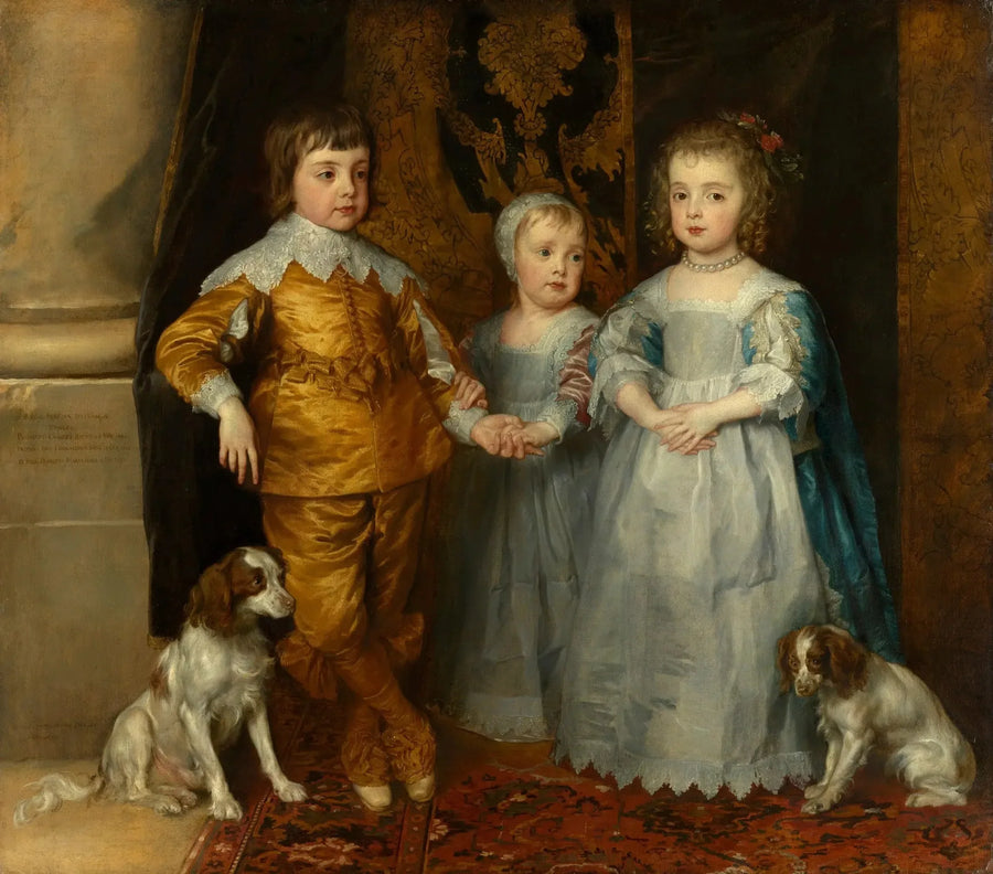 Portrety trójki dzieci Karola I: Karol, Jakub i Maria - Antoine van Dyck