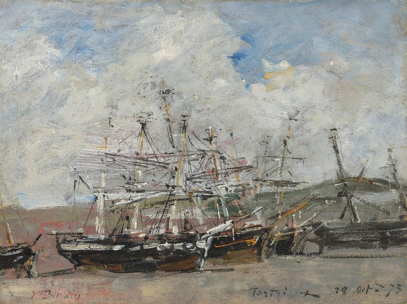Portrieux. Port przy niskim stanie wody - Eugène Boudin