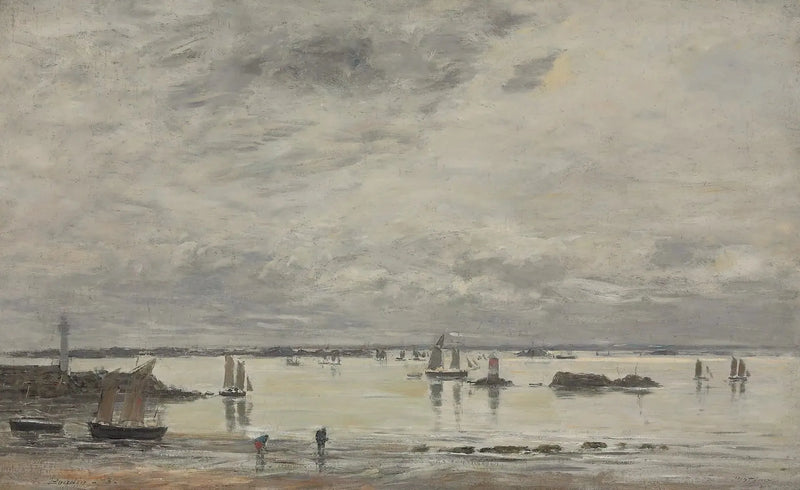 Portrieux, port przy niskim stanie wody - Eugène Boudin