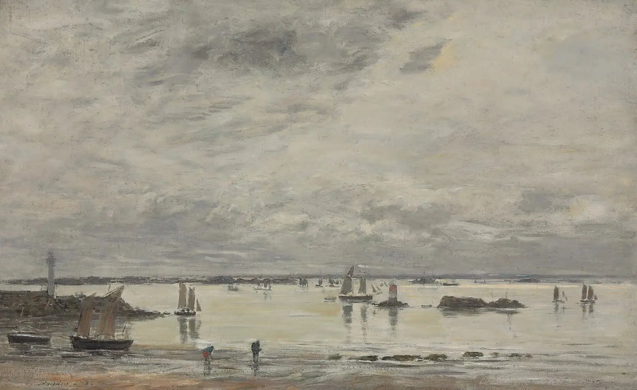 Portrieux, port przy niskim stanie wody - Eugène Boudin