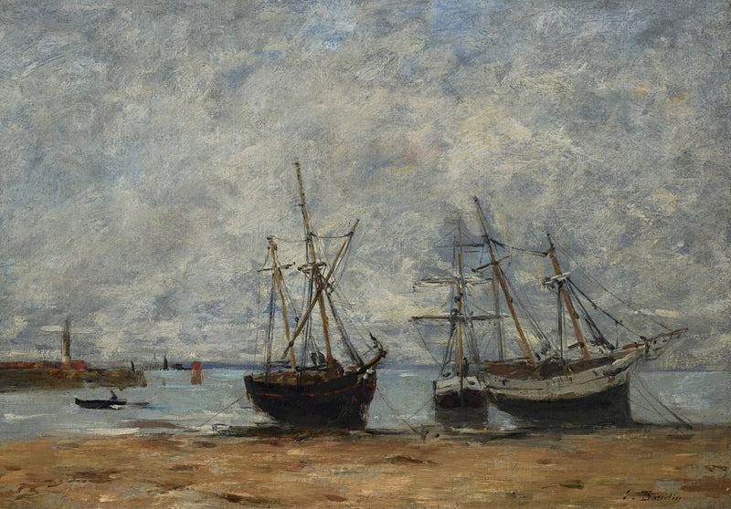 Portrieux, port przy niskim stanie wody - Eugène Boudin