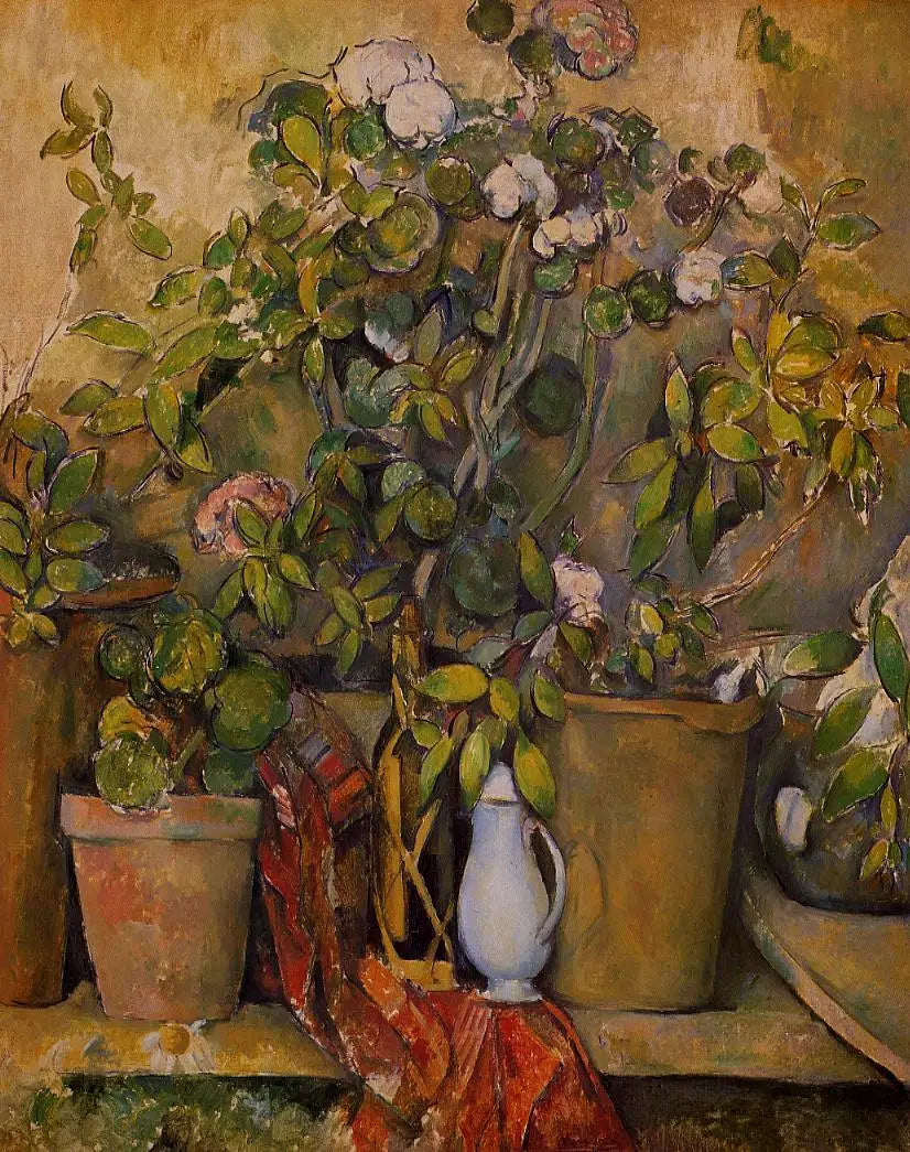 Pots en terre cuite et fleurs - Paul Cézanne image 1 reproduction de peinture à l’huile