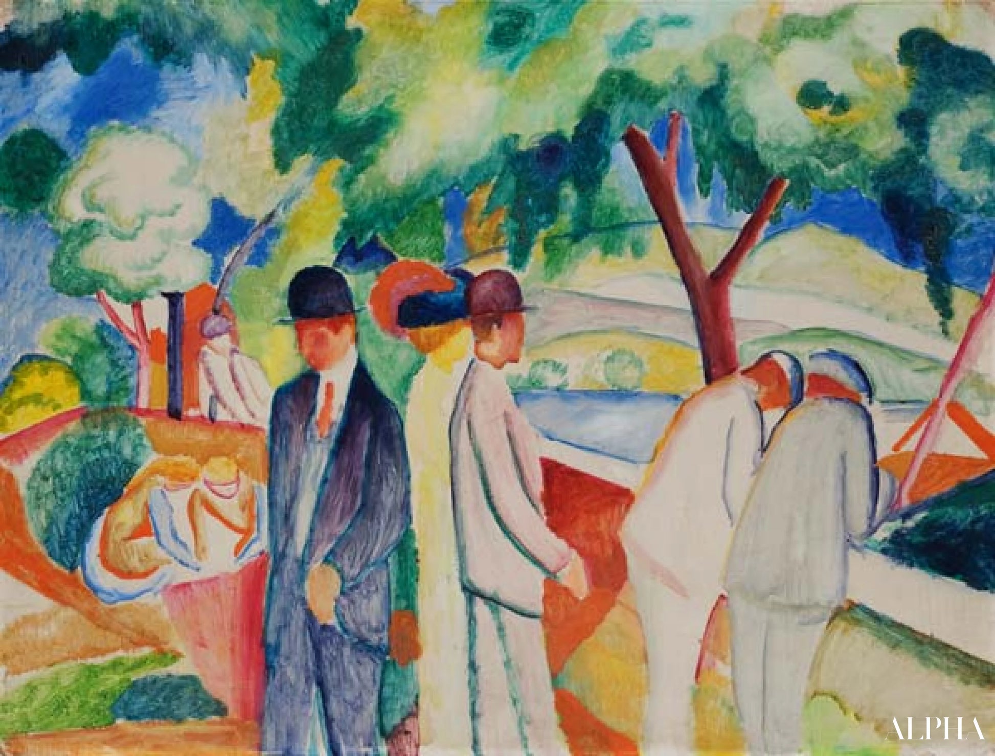 Poussette (Grande balade lumineuse) - August Macke - Reproductions de tableaux et peintures haut de gamme