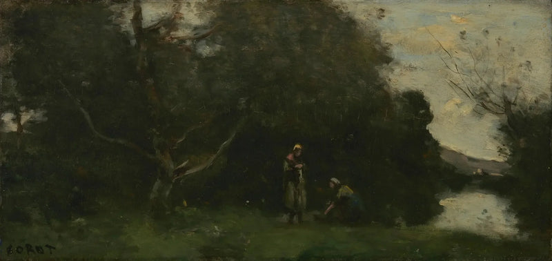 Preria nad brzegiem wody - Jean-Baptiste Camille Corot