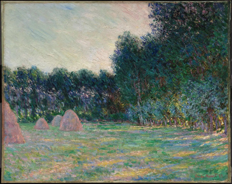 Łąka z kopcami siana w pobliżu Giverny - Claude Monet