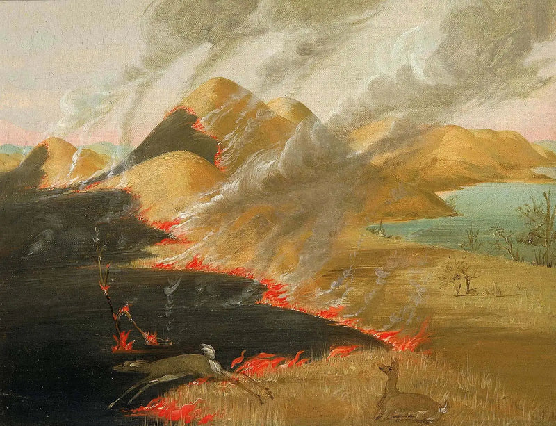 Płonące Prairie Bluffs - George Catlin
