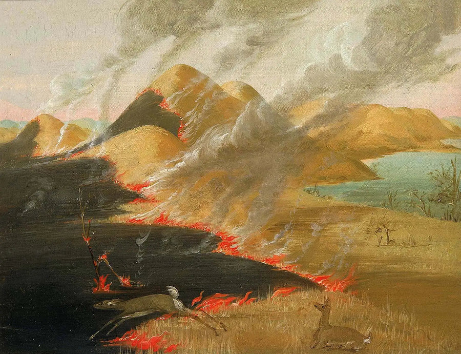Płonące Prairie Bluffs - George Catlin