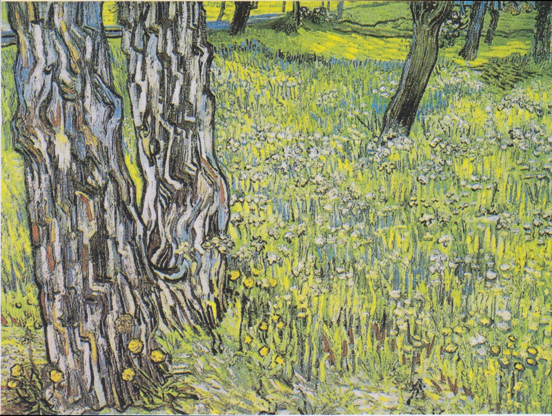 Łąka kwiatowa z drzewami i mleczami - Vincent van Gogh
