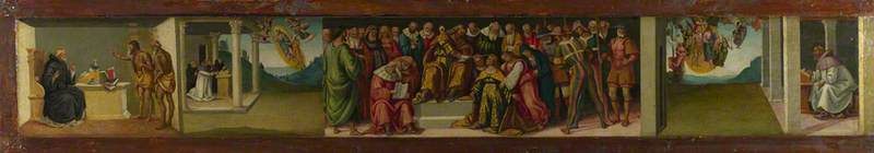 Prédella: Esther i życie świętego Hieronima - Luca Signorelli