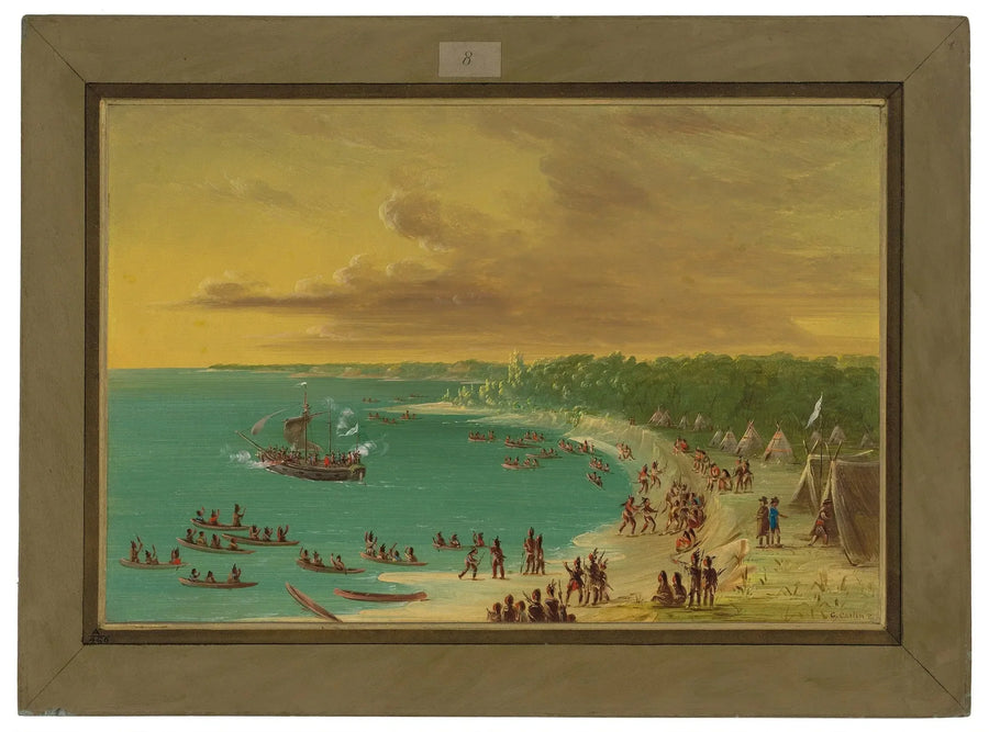 Pierwszy przepłynięcie Griffina po jeziorze Erie. 7 sierpnia 1679 - George Catlin