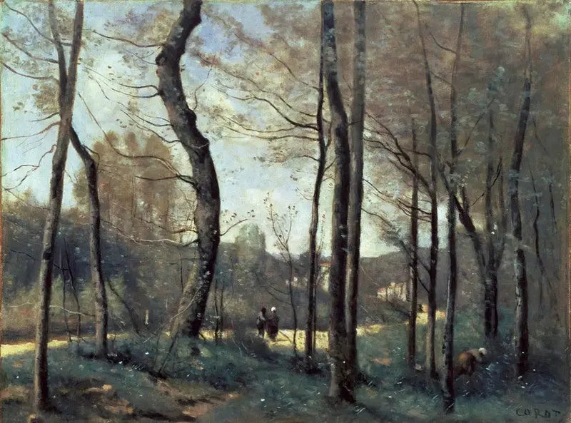 Pierwsze liście w Mantes - Jean-Baptiste Camille Corot