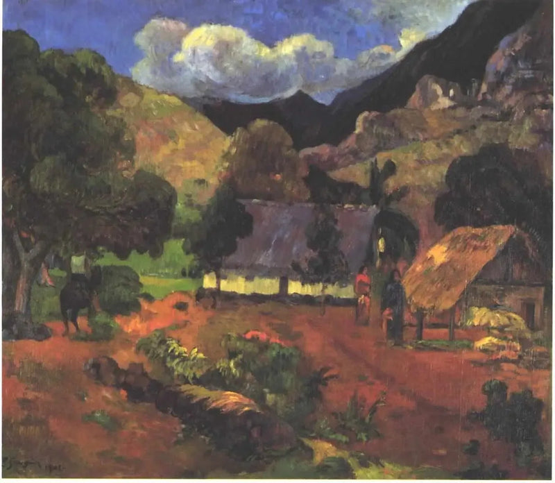 Blisko szałasów - Paul Gauguin