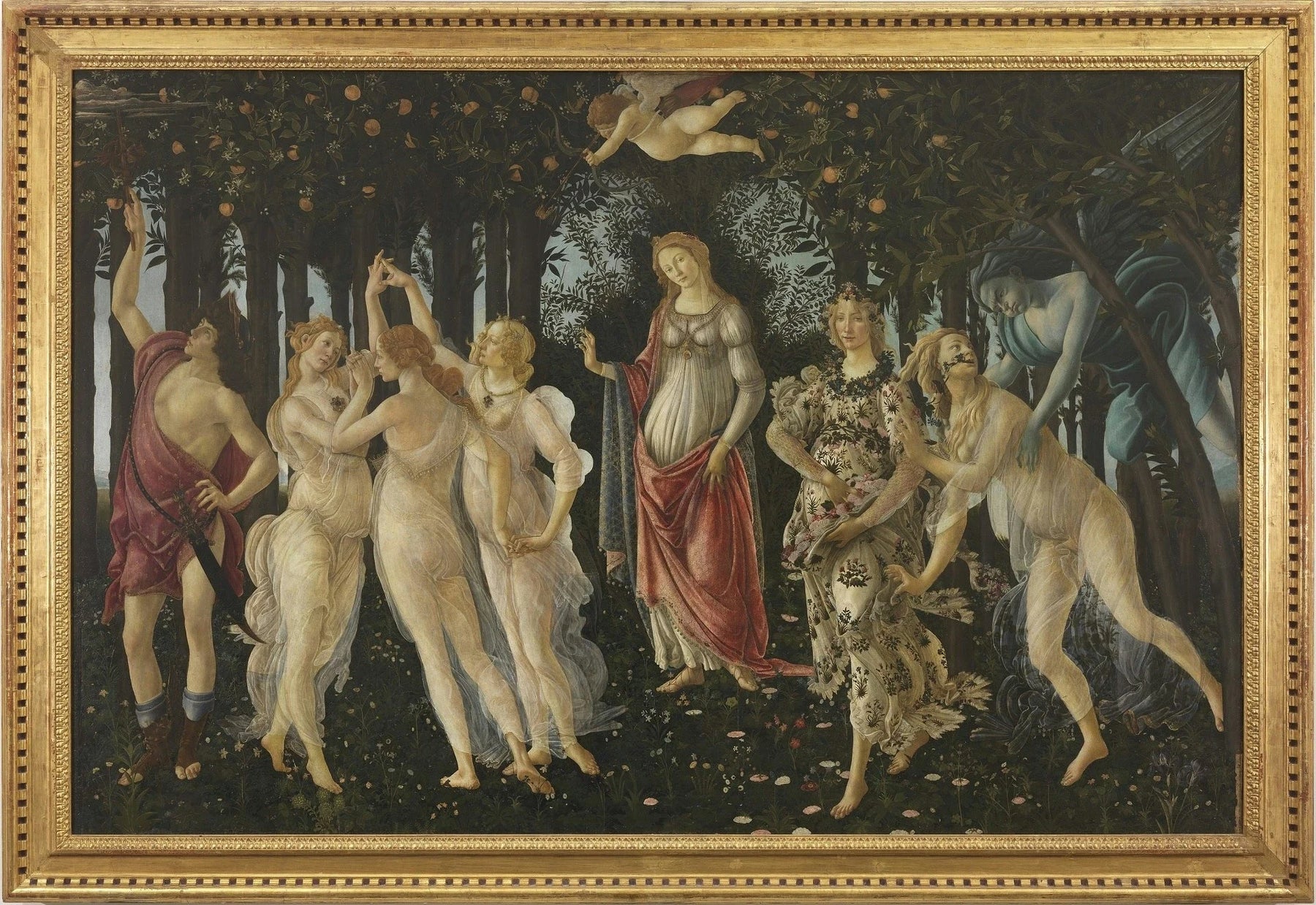 Le Printemps avec nymphes et Grâces de Sandro Botticelli, Galerie des Offices – reproduction peinture à l’huile sur toile