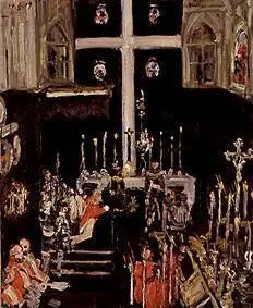 Prinzregent Luitpold am Altar kniend mit Gefolge - Max Slevogt image 1 reproduction artisanale de tableau