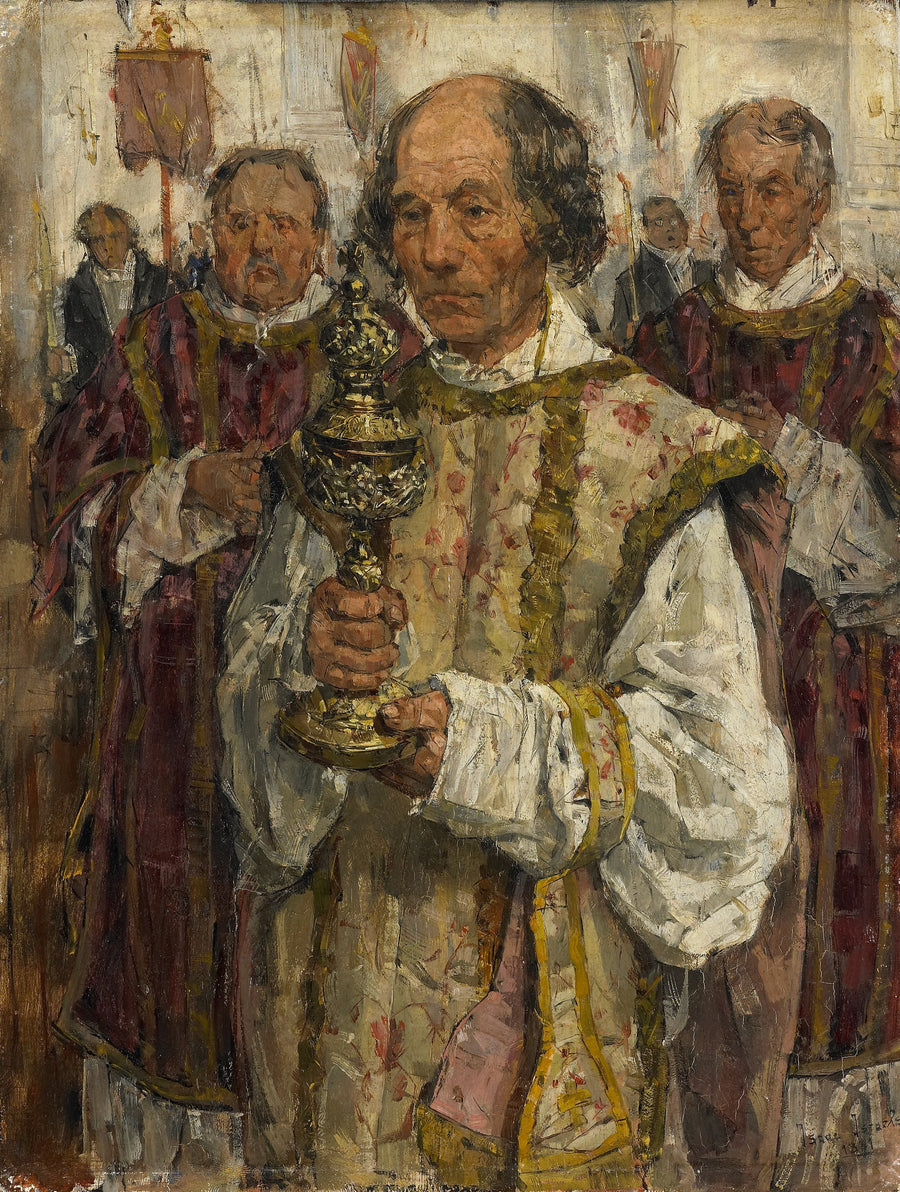 Procesja w starym kościele katolickim w Hadze z księdzem Cornelisem Hendrikiem van Vlooten - Isaac Israëls