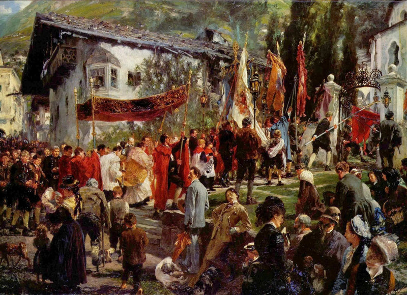 Procesja Bożego Ciała w Hofgastein - Adolph von Menzel