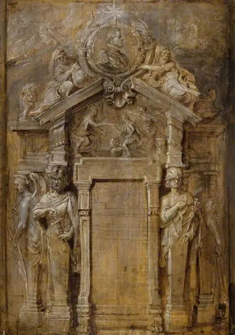 Projekt na stronę tytułową Pompa Introitus...Ferdinandi - Peter Paul Rubens