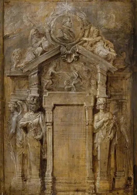 Projekt na stronę tytułową Pompa Introitus...Ferdinandi - Peter Paul Rubens