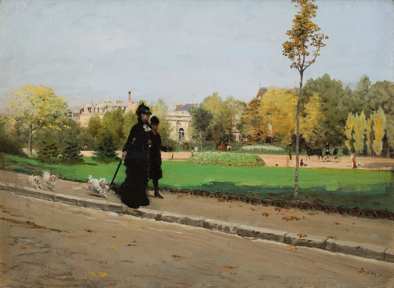 Spacer z psami - Giuseppe De Nittis