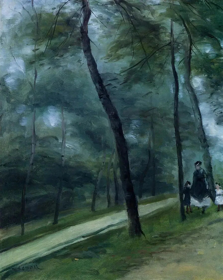 Spacer w lesie (Pani Le Cœur i jej dzieci) - Pierre-Auguste Renoir