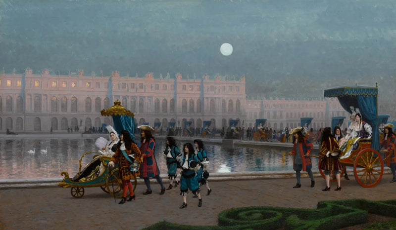 Spacer po dziedzińcu w ogrodach Wersalu - Jean-Léon Gérôme