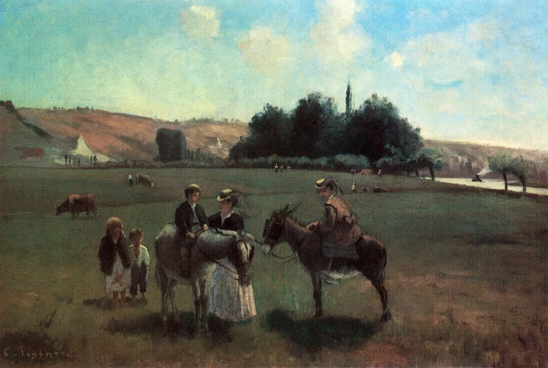 Spacer na osiołkach w La Roche-Guyon - Camille Pissarro