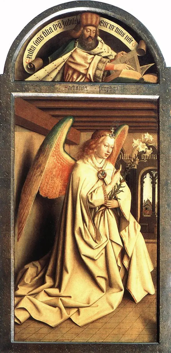 Prorok Zachariasz; Anioł Zwiastowania - Jan van Eyck