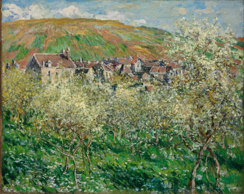 Kwitnące śliwy w Vétheuil W520 - Claude Monet