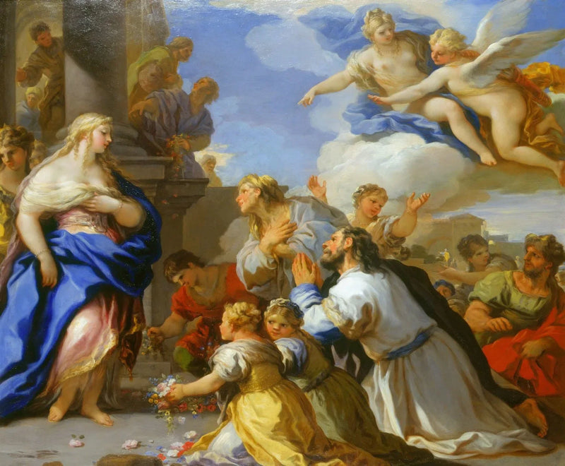 Psyché honorowana przez lud - Luca Giordano