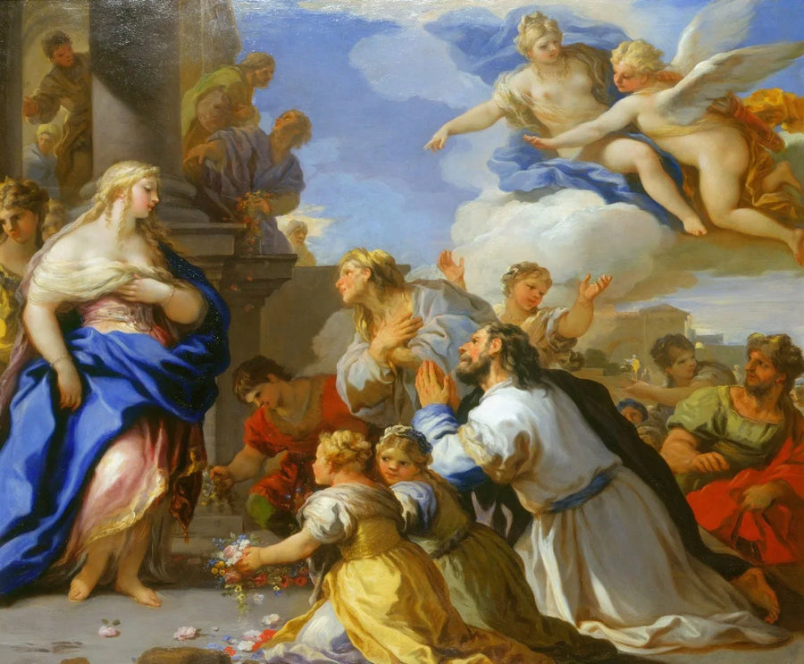 Psyché honorowana przez lud - Luca Giordano