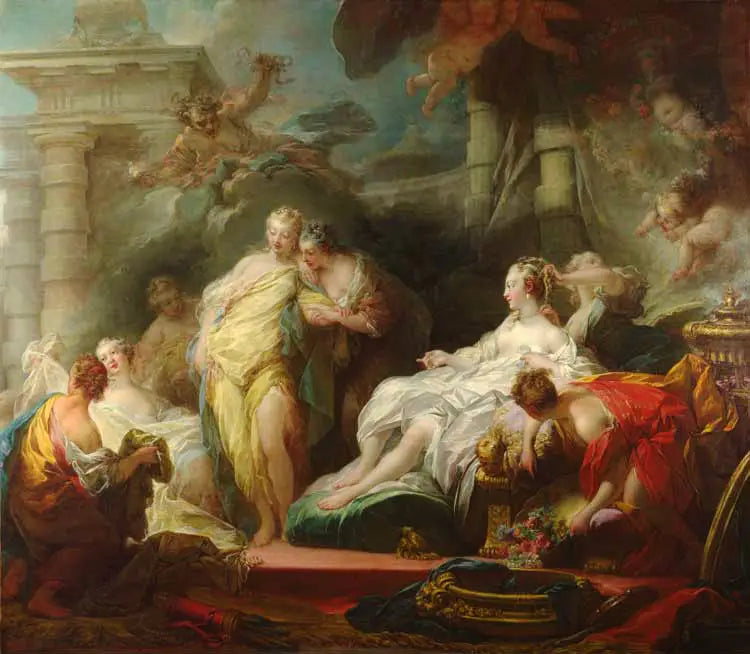 Psyché montrant à ses sœurs les présents de l'amour - Jean-Honoré Fragonard image 1 copie de tableau peinte à la main
