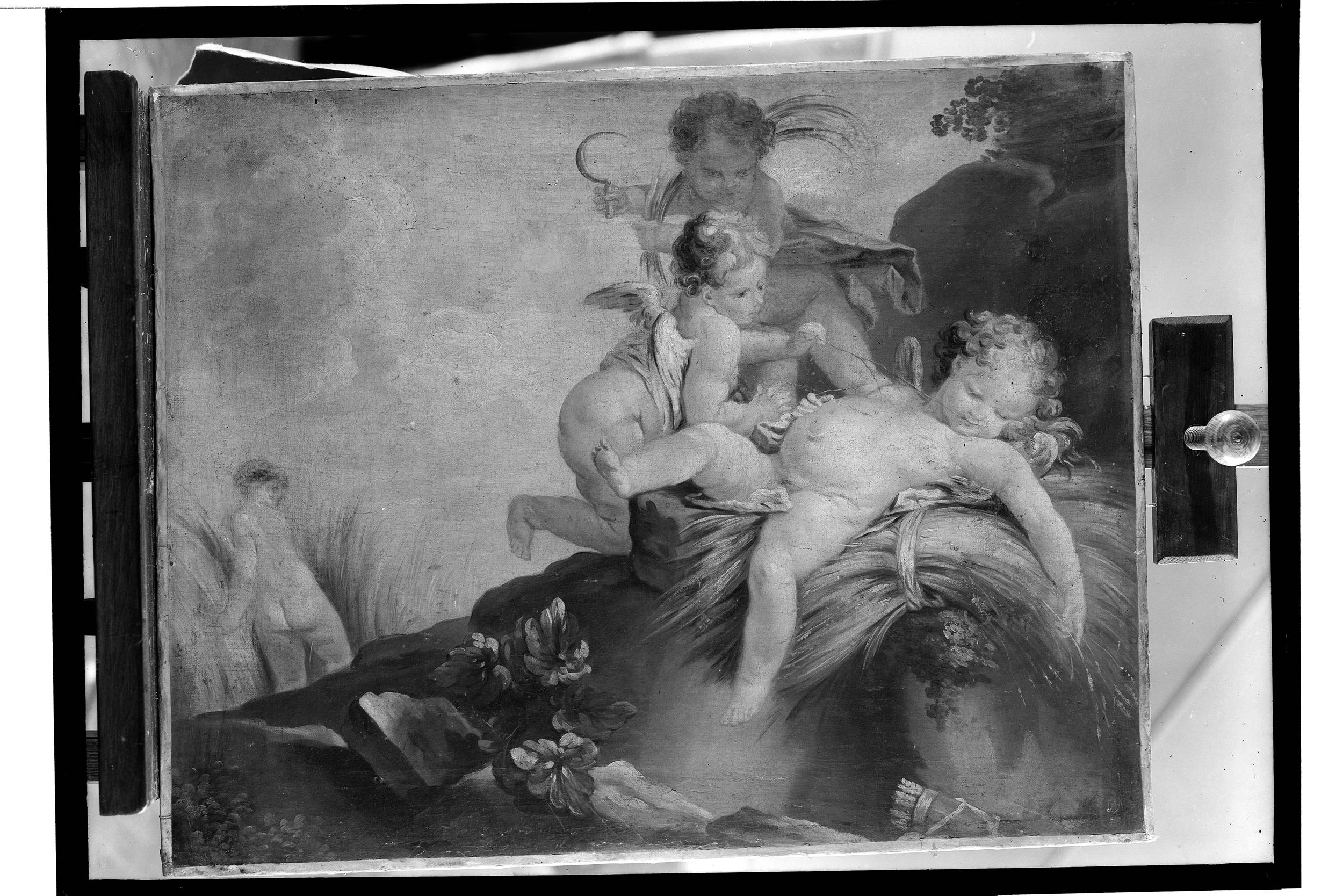 Putta grająca na polu zboża (Miłość żniwiarza) - François Boucher