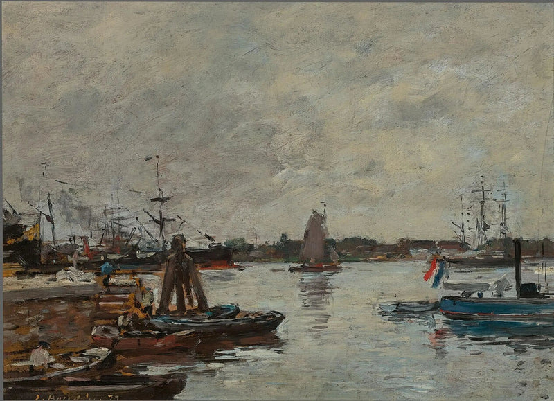 Nabrzeże w Rotterdamie - Eugène Boudin