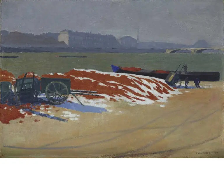 Nabrzeże Sekwany na czerwonym piasku - Félix Vallotton