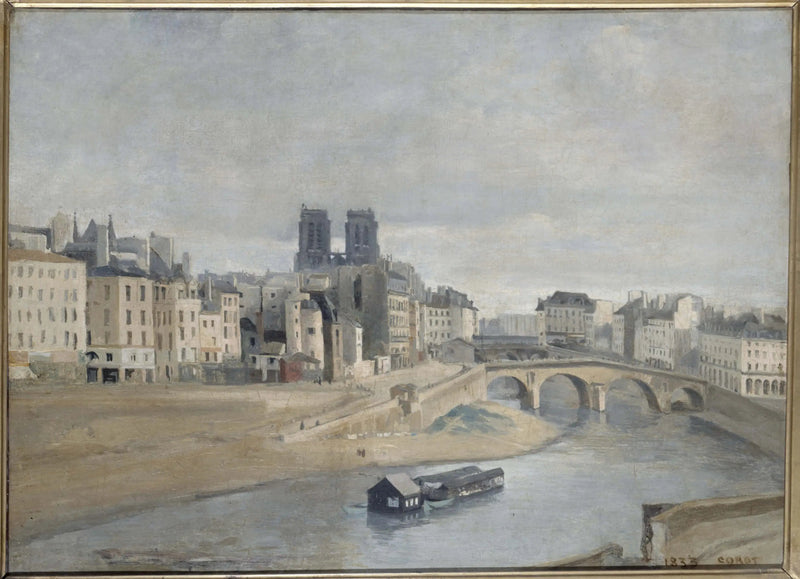 Quai des Orfèvres i most Saint-Michel - Jean-Baptiste Camille Corot