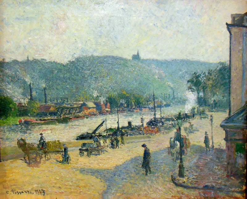 Nabrzeża Rouen - Camille Pissarro
