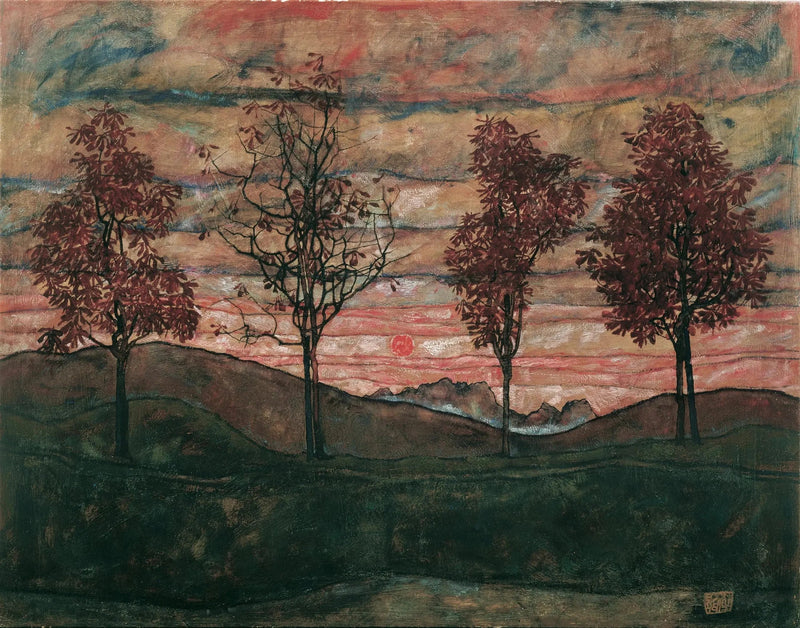 Cztery drzewa - Egon Schiele
