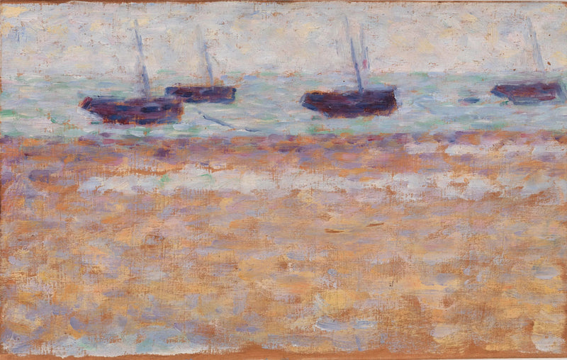Cztery łodzie w Grandcamp - Georges Seurat