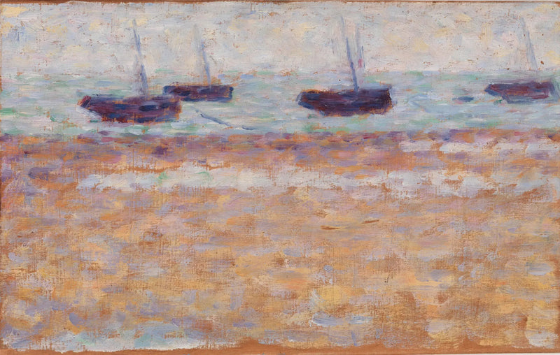 Cztery łodzie w Grandcamp - Georges Seurat