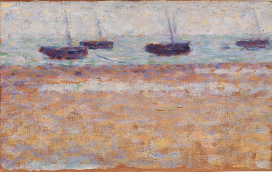 Cztery łodzie w Grandcamp - Georges Seurat