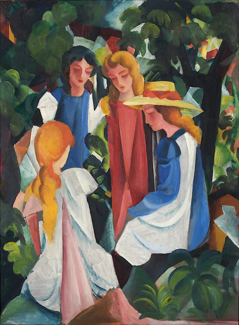 Cztery młode dziewczyny - August Macke