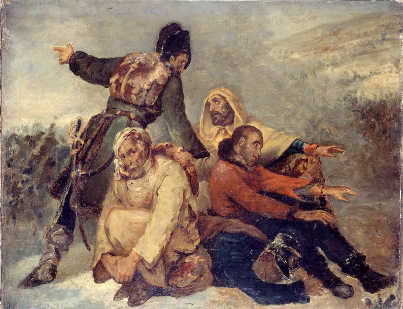 Czterech żołnierzy armii w odwrocie - Ary Scheffer