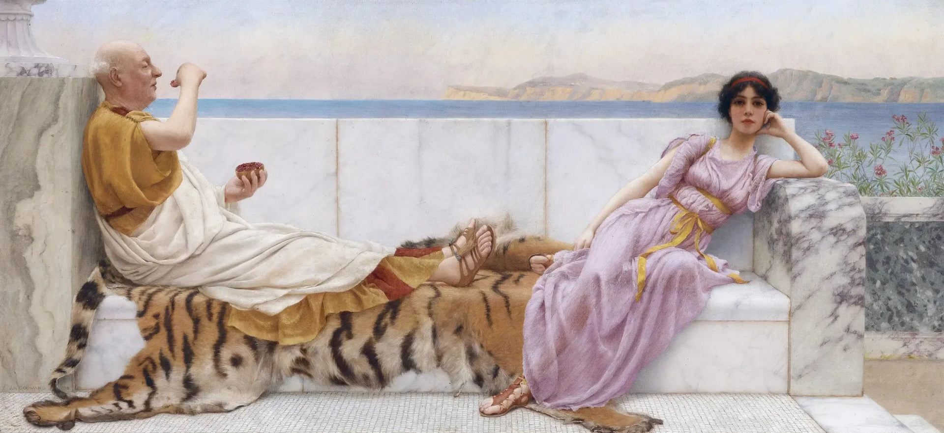 Quatre-Vingt et Dix-Huit - John William Godward image 1 copie de tableau peinte à la main